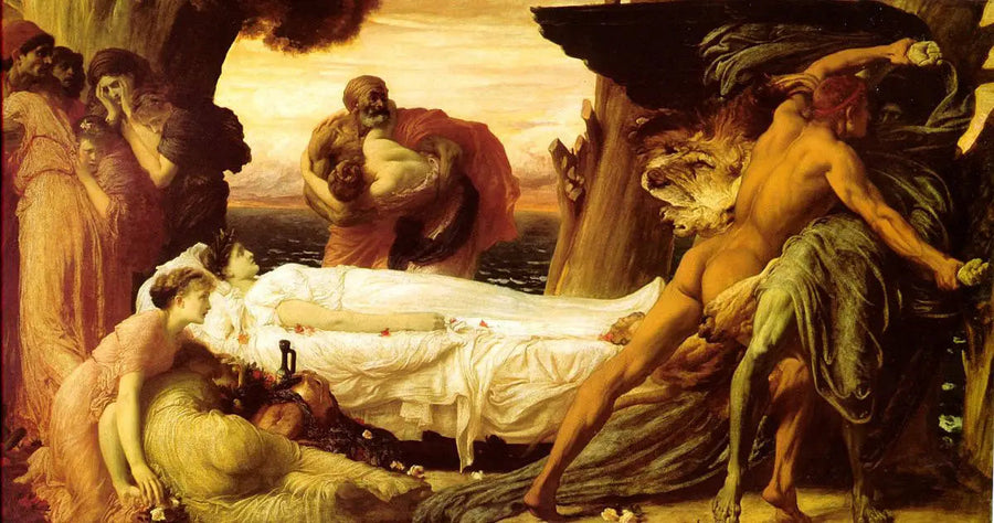 Herkules som bekämpar döden för att rädda Alceste - Frederic Leighton