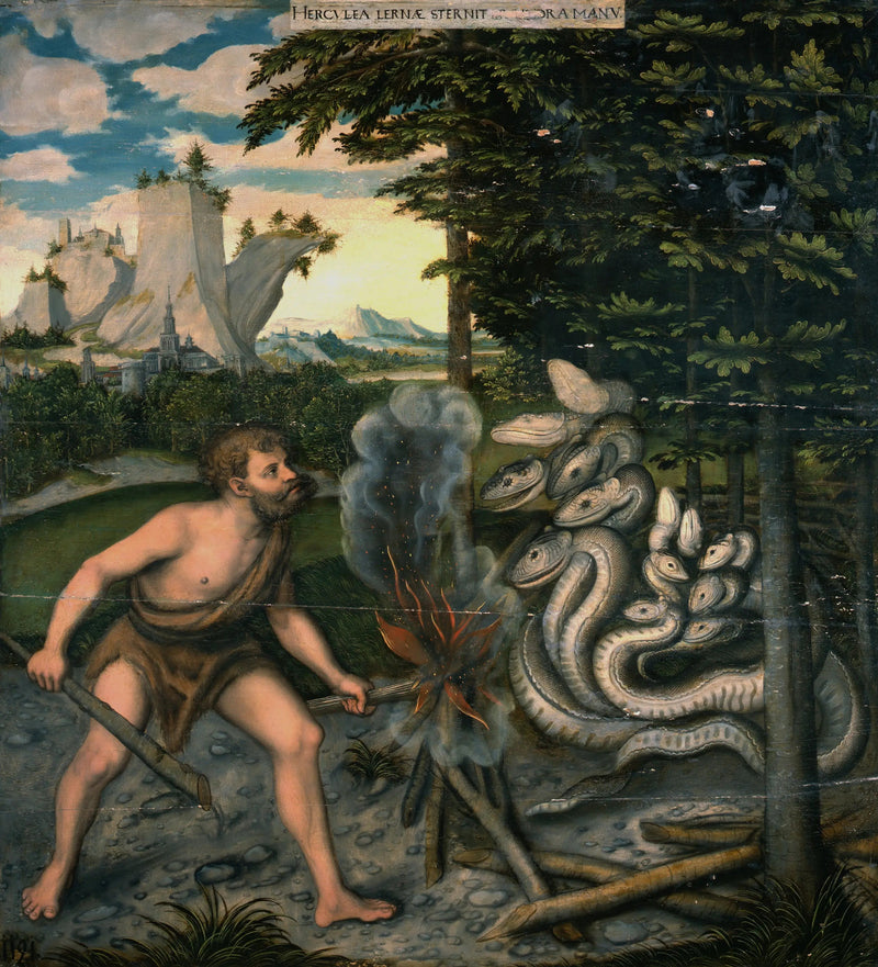Herkules som dödar Hydra av Lerne - Lucas Cranach den äldre