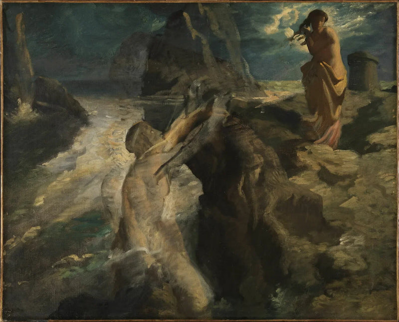 Héro och Léandre - Théodore Chassériau