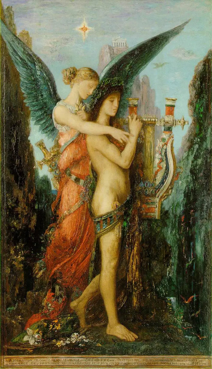 Hesiod och Musern - Gustave Moreau