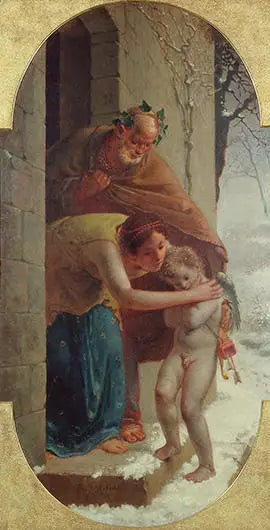 Vinter (Frostad Cupidon) - Jean-François Millet