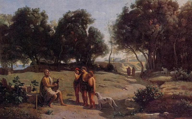 Homeros och Herdarna - Jean-Baptiste Camille Corot
