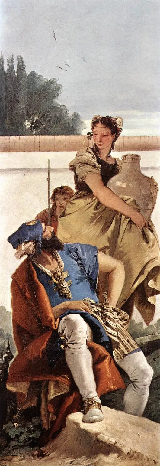 Sittande man, kvinna med en kruka och pojke - Giovanni Battista Tiepolo