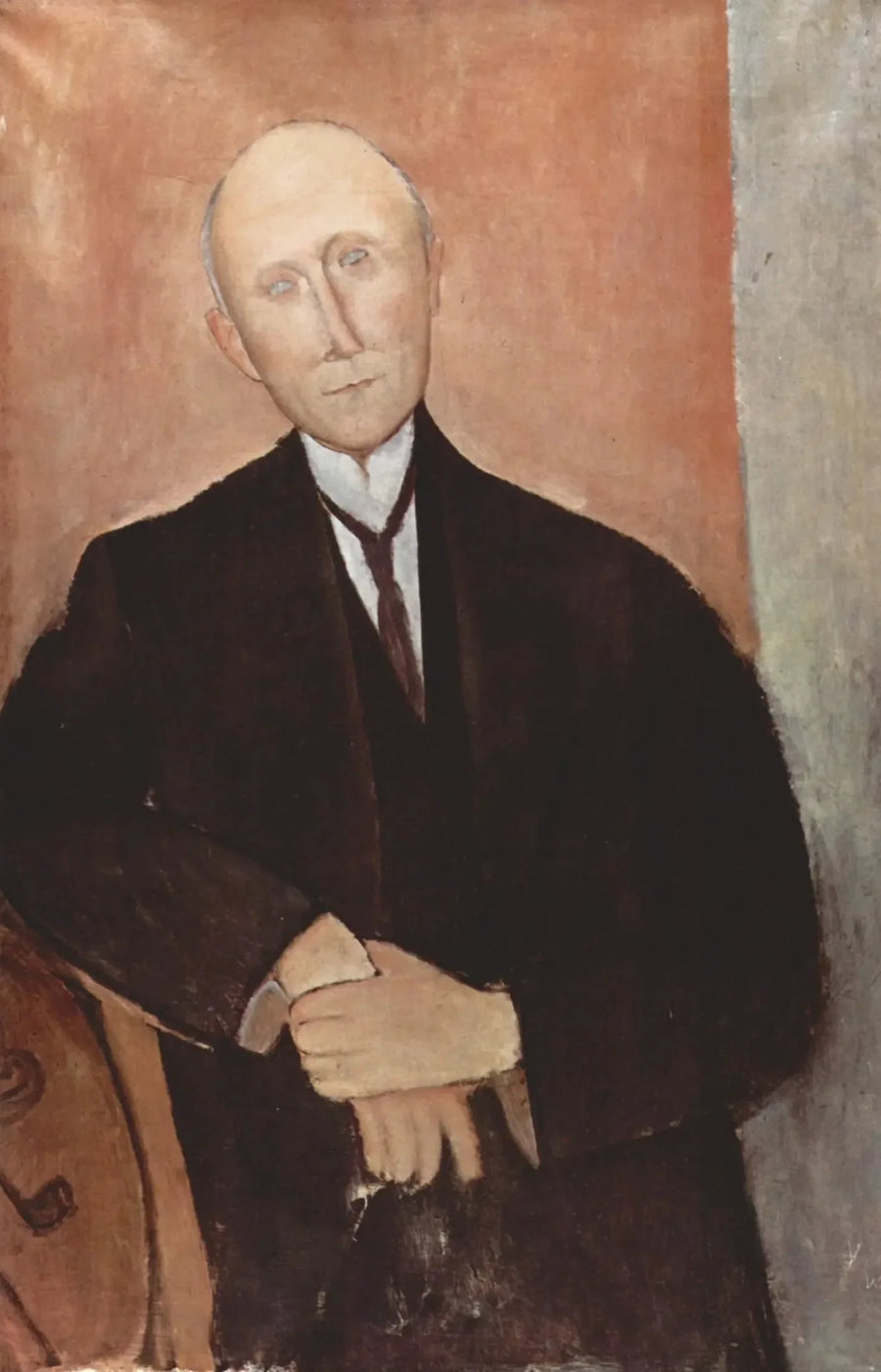 Man som sitter på orange bakgrund - Amedeo Modigliani