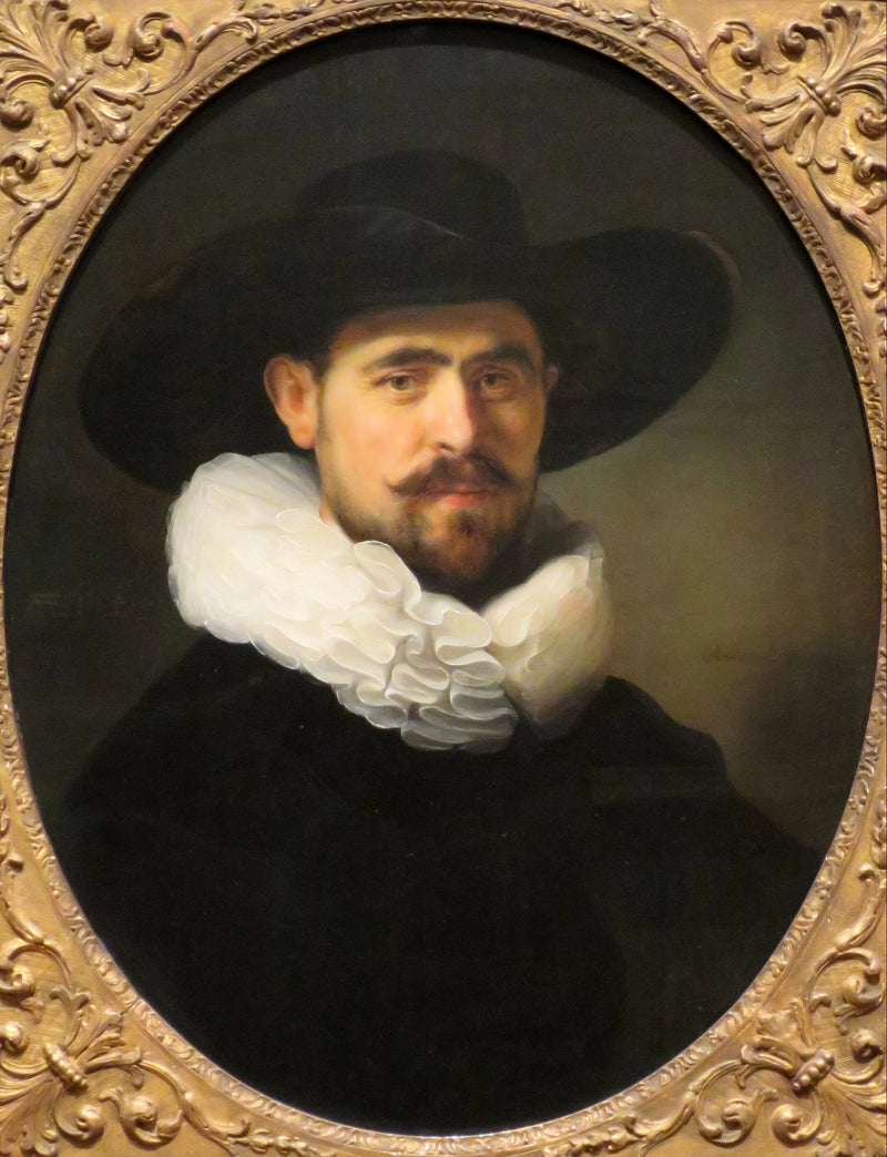 Porträtt av en skäggig man med en bredbrättad hatt, troligen Pieter Seijen (1592-1652) - Rembrandt