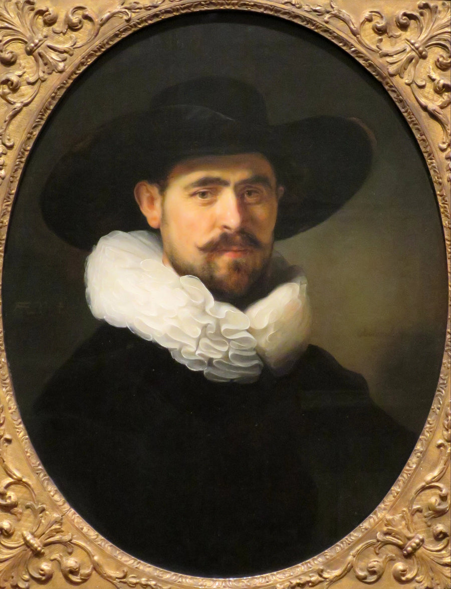 Porträtt av en skäggig man med en bredbrättad hatt, troligen Pieter Seijen (1592-1652) - Rembrandt