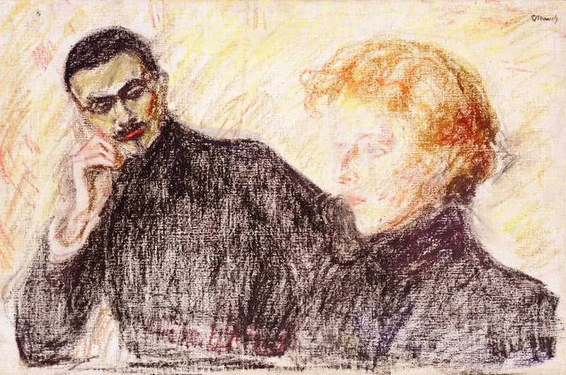 Brun man och röd kvinna - Edvard Munch