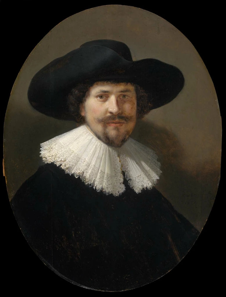 Porträtt av en man med en svart hatt - Rembrandt