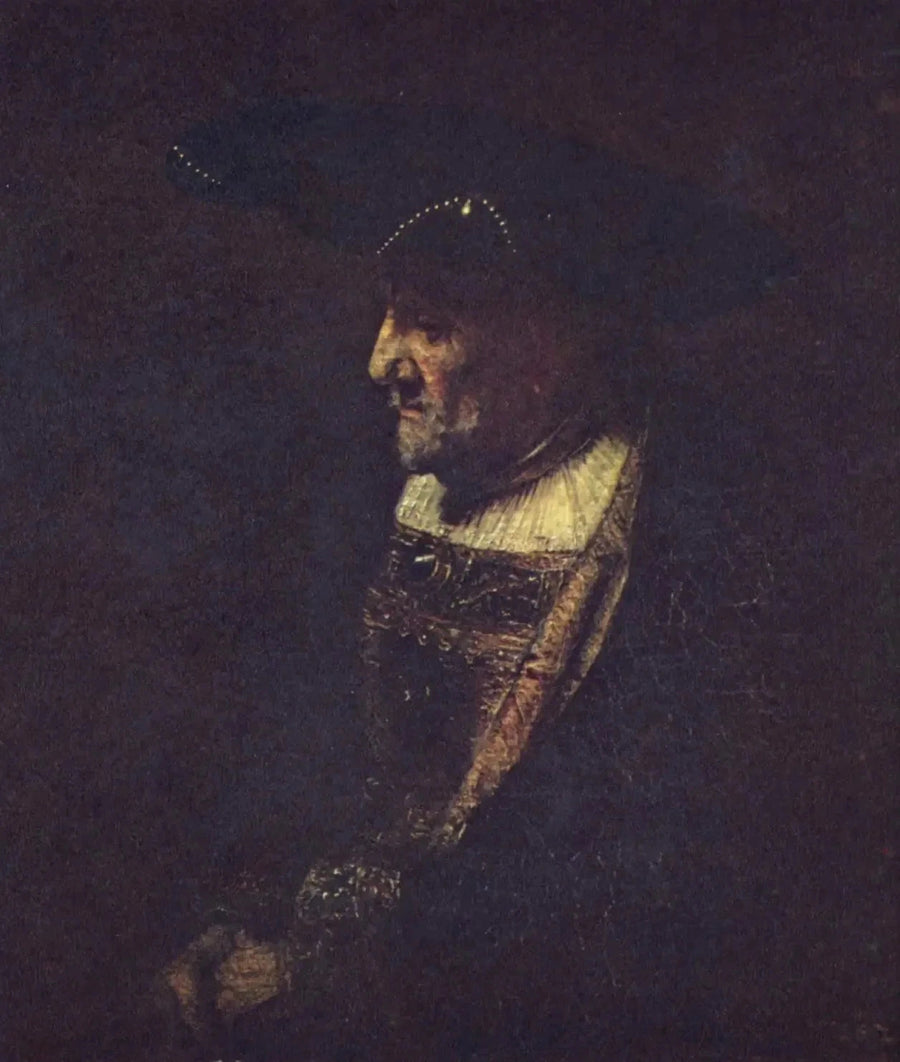 Man med en hatt dekorerad med pärlor - Rembrandt