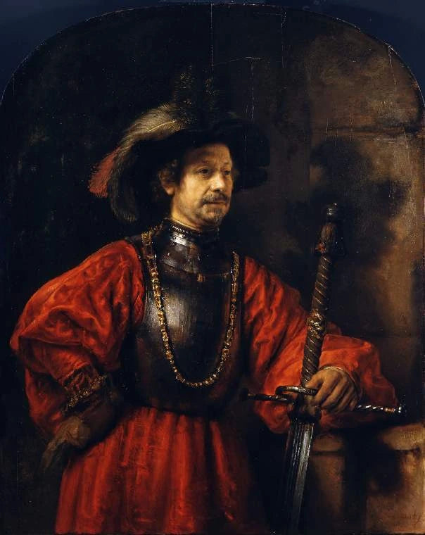 Porträtt av en man i militäruniform - Rembrandt