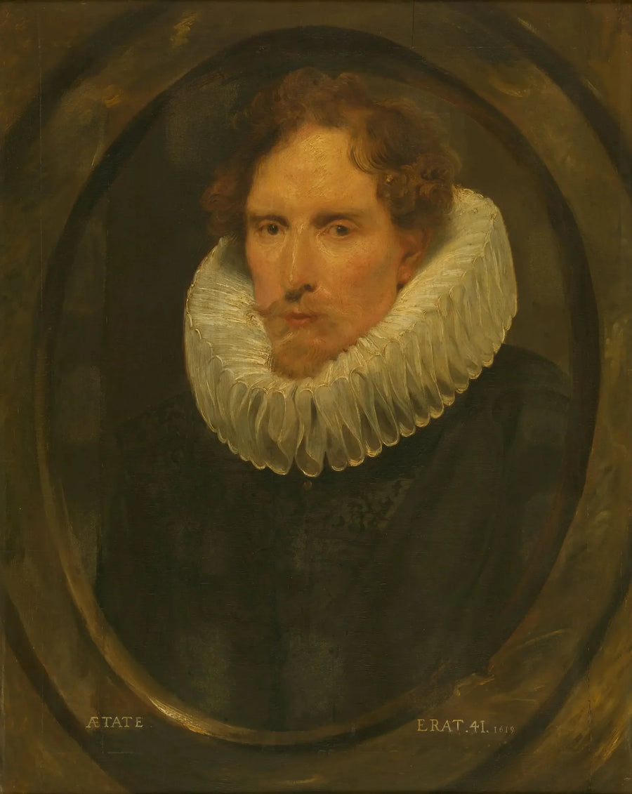 Man i en oval ram - Antoine van Dyck