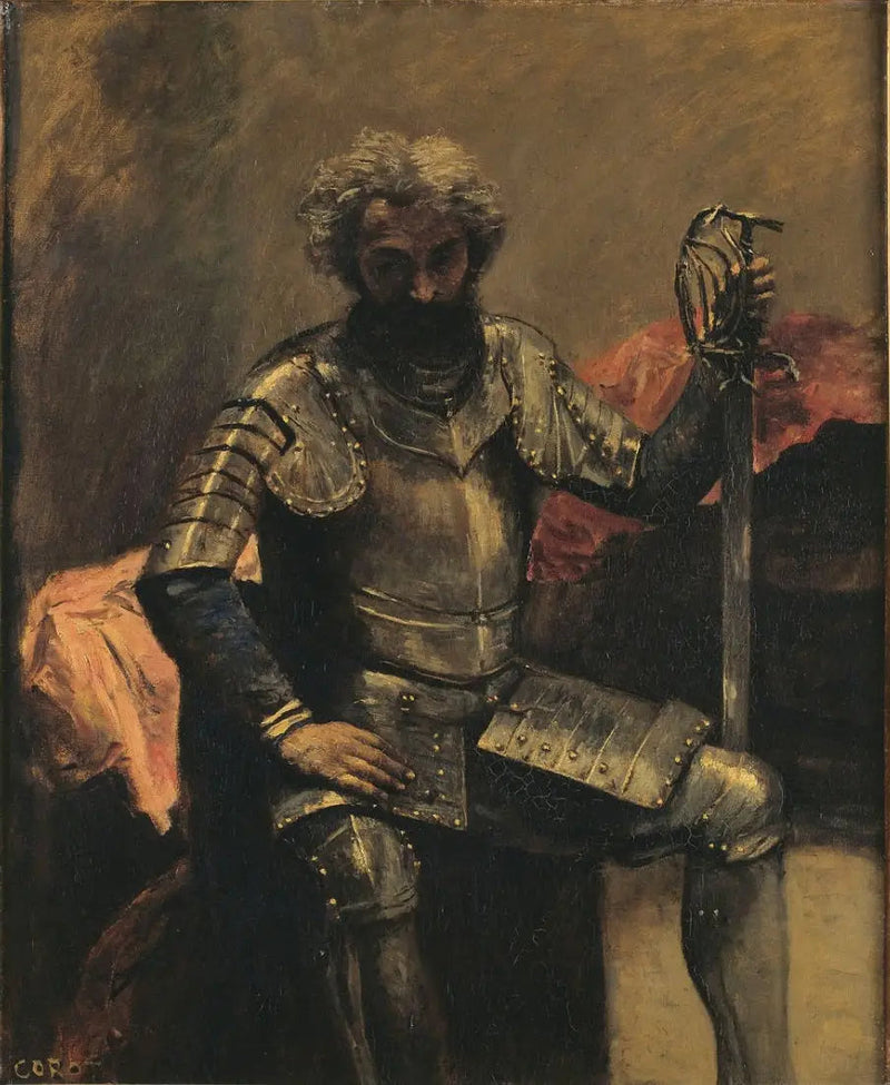 Man i rustning - Jean-Baptiste Camille Corot