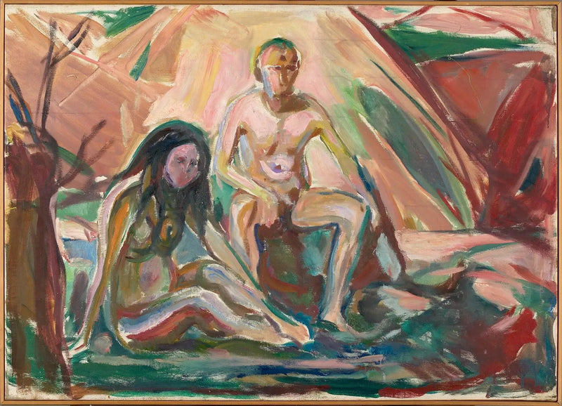 Man och Kvinna nakna, sittande - Edvard Munch