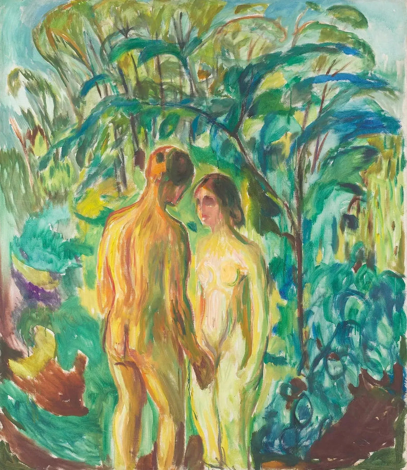 Man och Kvinna nakna i skogen - Edvard Munch
