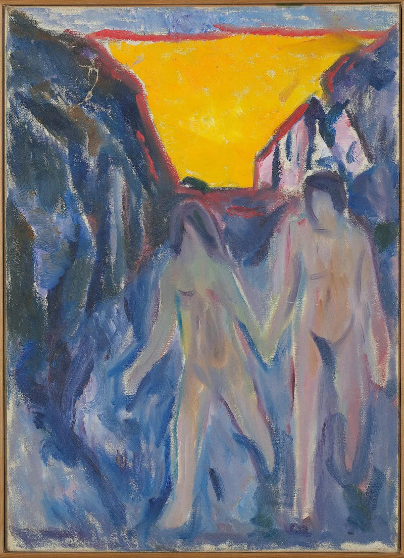 Man och Kvinna nakna, gående - Edvard Munch