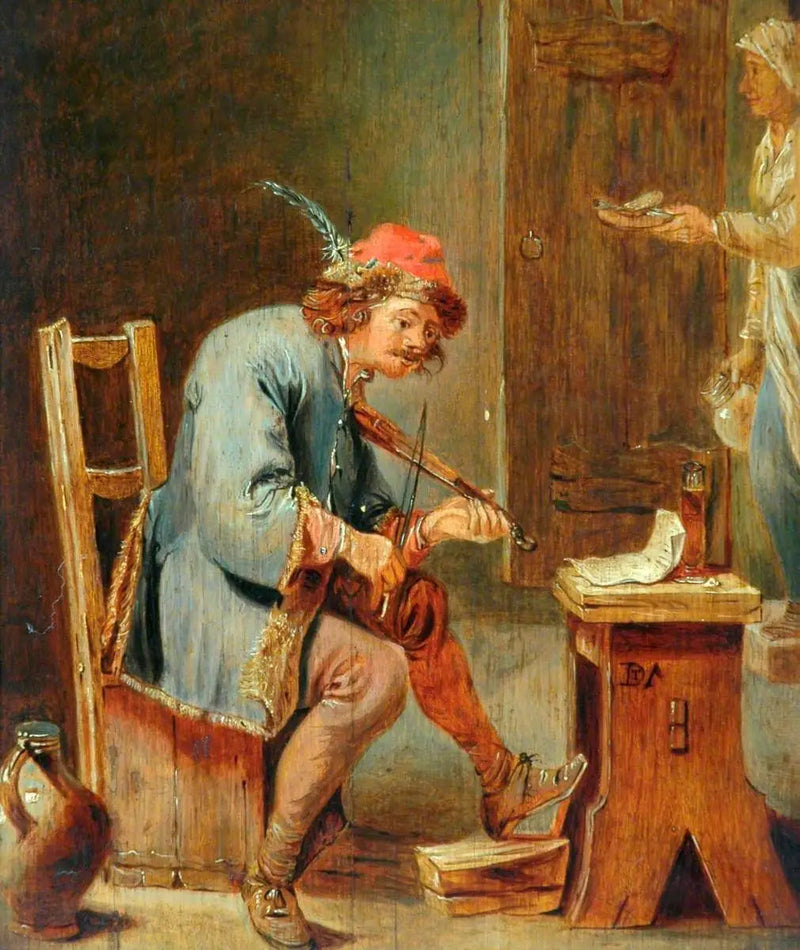 Man som spelar violin - David Teniers den yngre