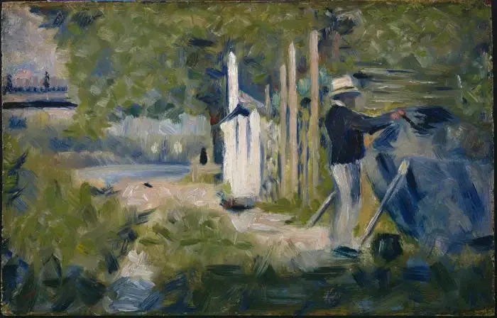 Man som målar en båt - Georges Seurat