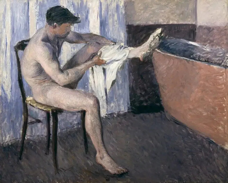 Man som torkar sitt ben - Gustave Caillebotte