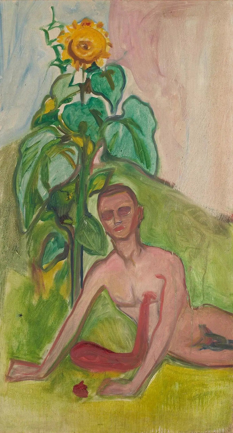 Blödande man och Solros - Edvard Munch