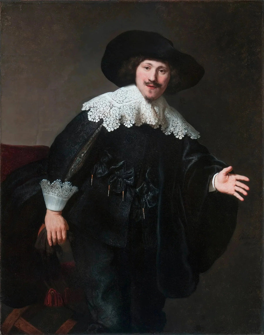 Porträtt av en man som reser sig från sin stol - Rembrandt