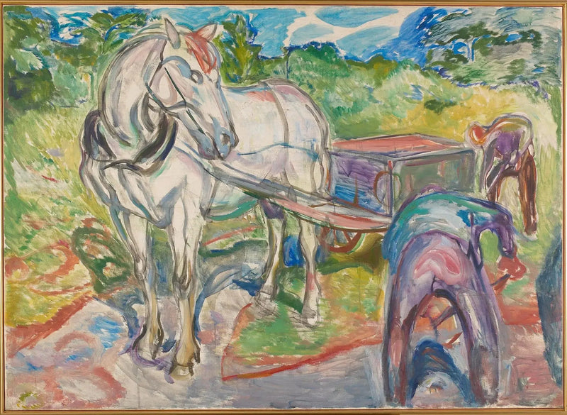Män som gräver med häst och vagn - Edvard Munch