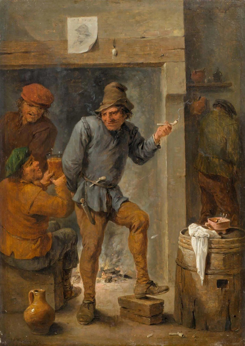 Män som röker och dricker i en värdshus - David Teniers den yngre