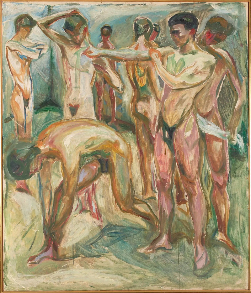 Nakna män i badet - Edvard Munch
