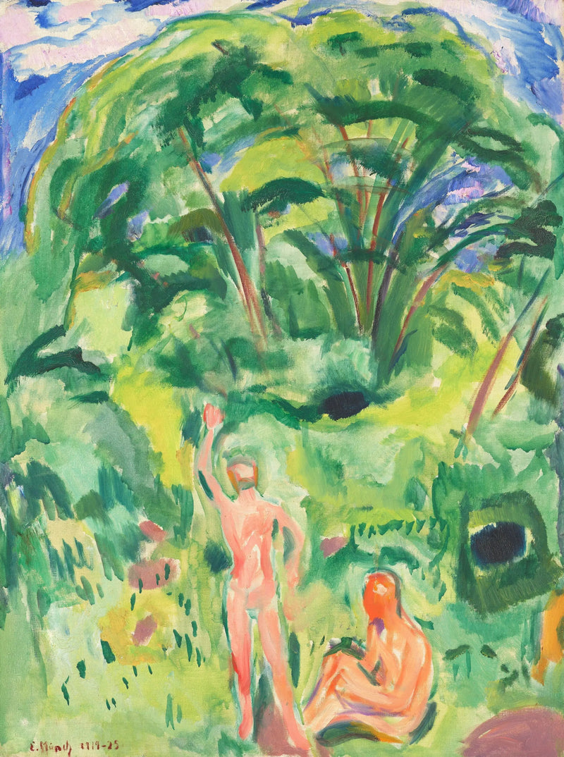 Nakna män i skogen - Edvard Munch
