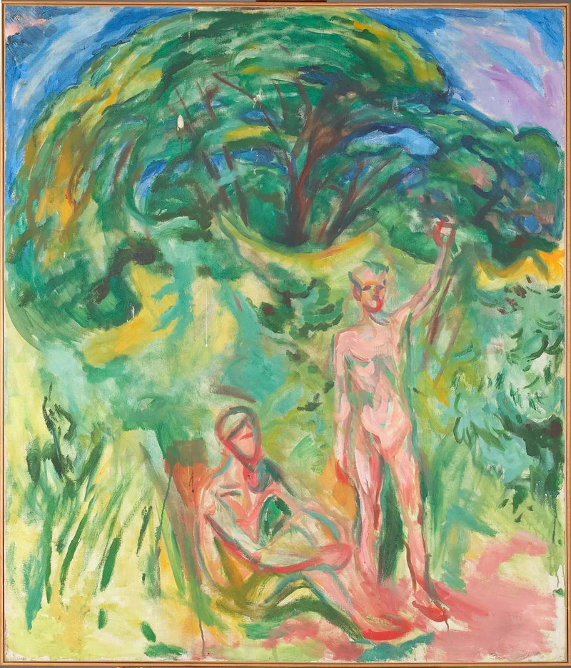 Nakna män i skogen - Edvard Munch