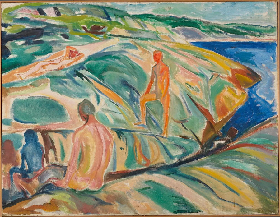 Män som badar på klipporna - Edvard Munch