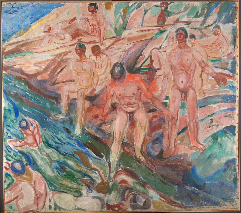 Män som badar på klipporna - Edvard Munch