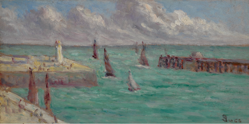 Honfleur, fyren och piren - Maximilien Luce