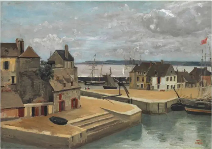 Honfleur, Hus vid kajerna - Jean-Baptiste Camille Corot