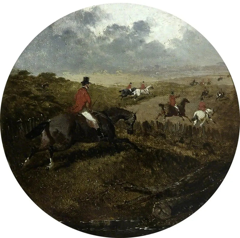 Åtta cirkulära scener av rävjakt: hundarna ylar för fullt, följda av fältet - John Frederick Herring, Sr.