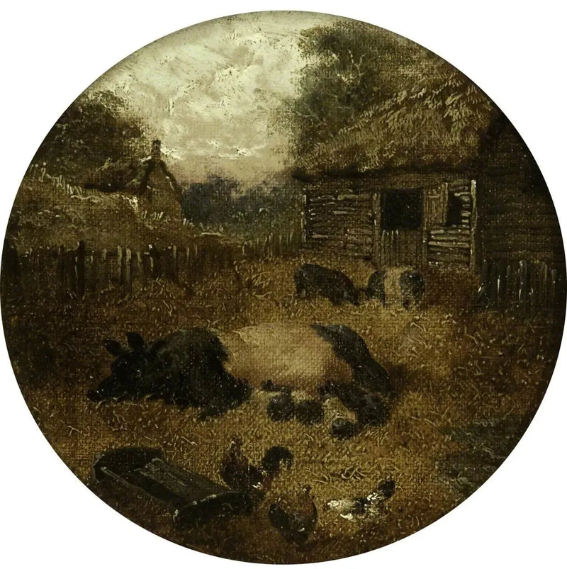 Åtta cirkulära bondscener (1. Grisar; 2. Hingst och föl; 3. Kor; 4. Får; 5. Kycklingar; 6. Ankor; 7. Kaniner; 8. Åsna) - John Frederick Herring, Sr.