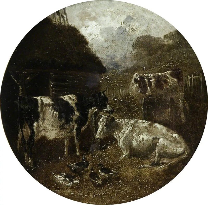 Åtta cirkulära bondgårdsbilder: kor - John Frederick Herring, Sr.
