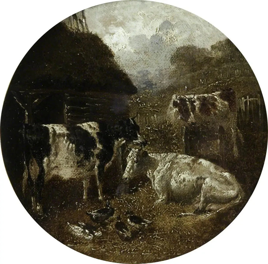 Åtta cirkulära bondgårdsbilder: kor - John Frederick Herring, Sr.