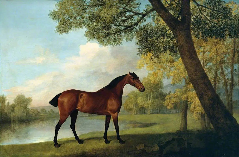 Hunter bai vid en sjö - George Stubbs