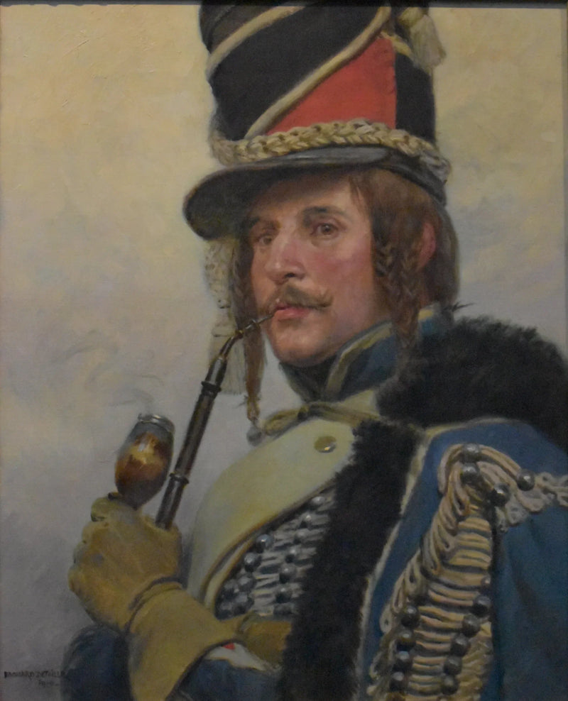 Hussard som röker pipa - Édouard Detaille