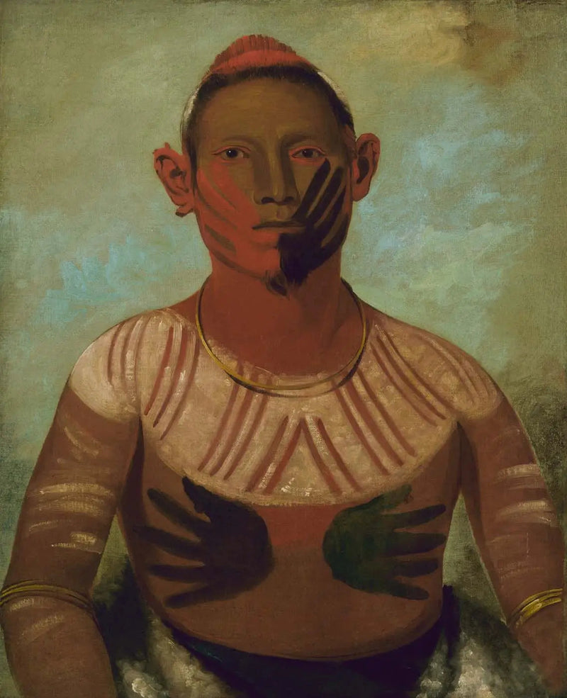 I-o-wáy, en av de främsta krigarna från Black Hawk - George Catlin