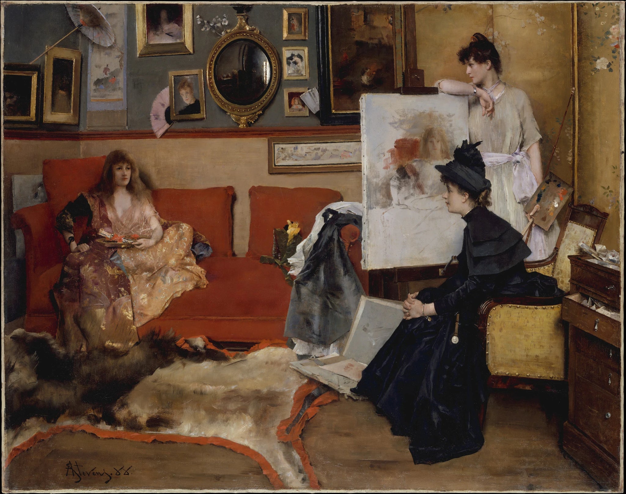 In the Studio - Alfred Stevens
