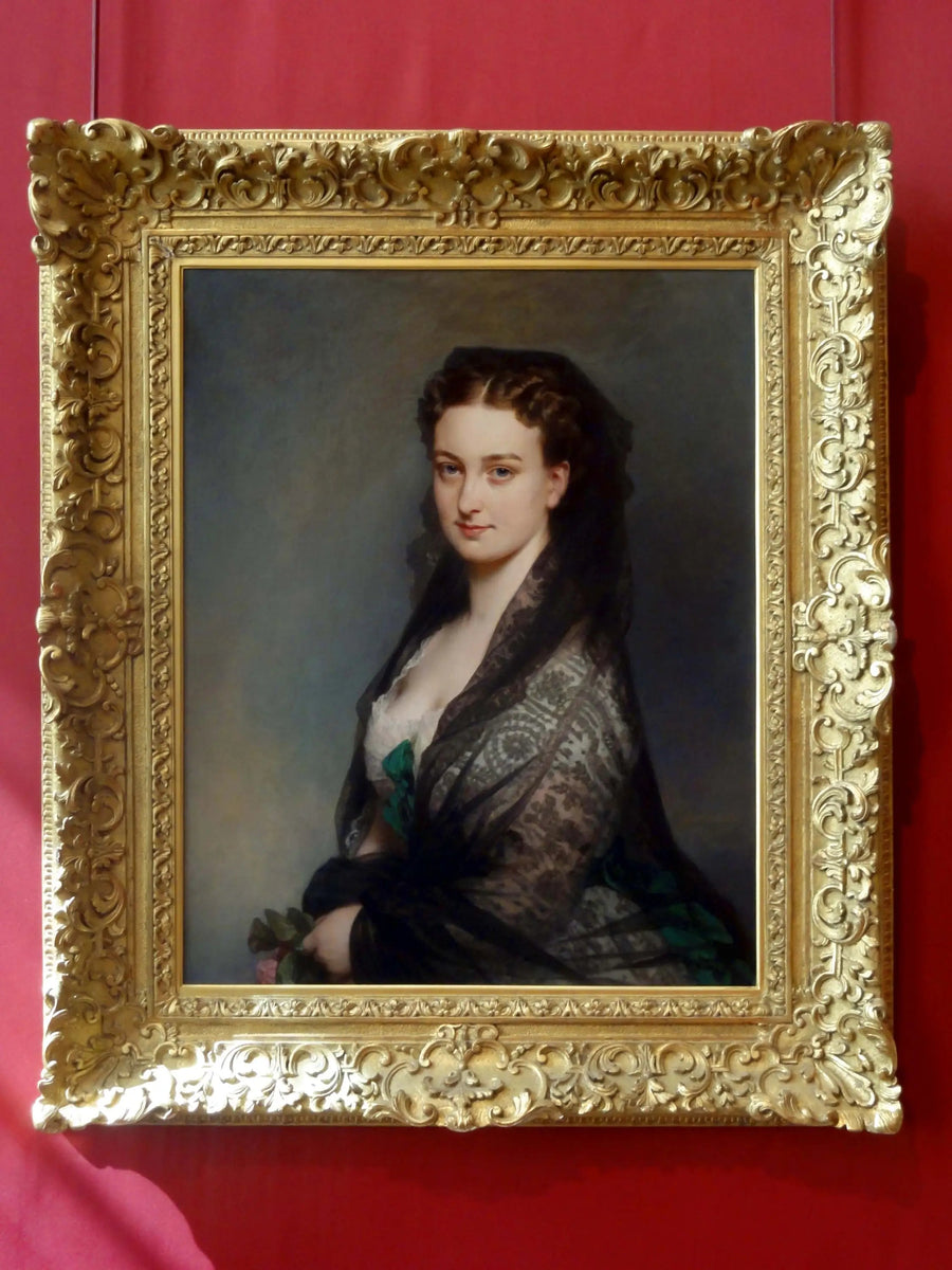 Okänd med mantilla - Franz Xaver Winterhalter