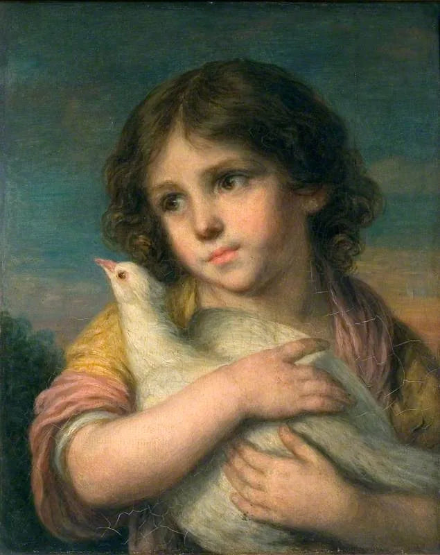 Oskuld: En flicka med en duva - Jean-Baptiste Greuze