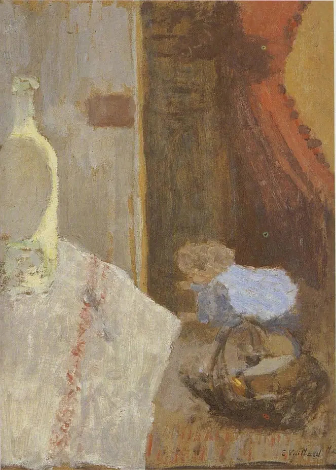 Interiör med röd tapet - Édouard Vuillard