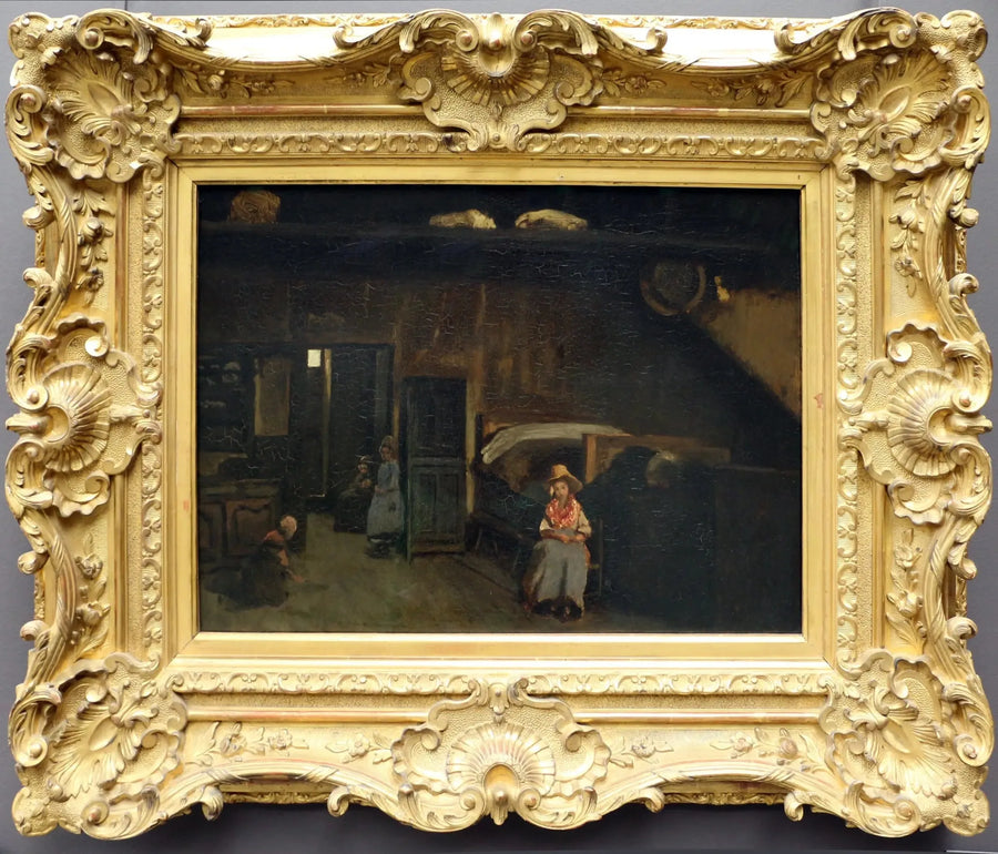 Interiör vid Mas Bilier, nära Limoges - Jean-Baptiste Camille Corot