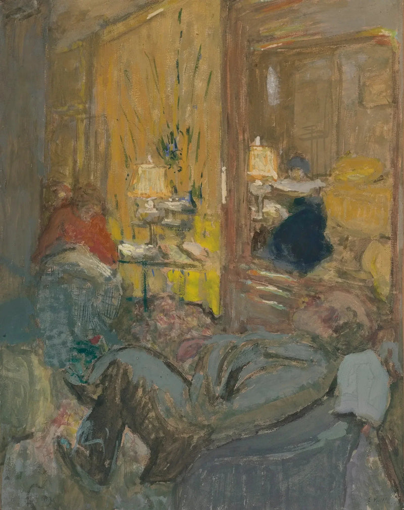 Interiör med tre personer - Édouard Vuillard