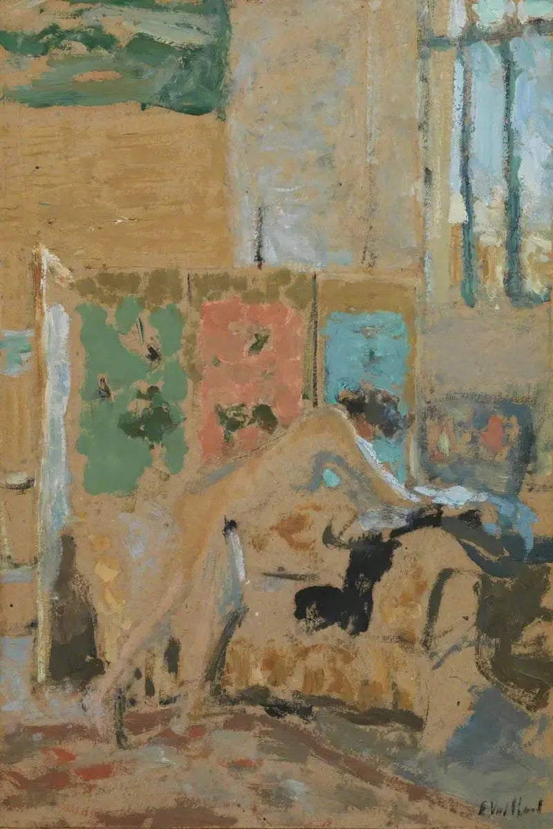 Interiör med skärm - Édouard Vuillard