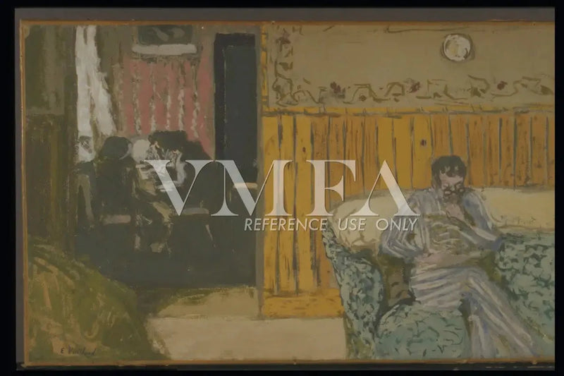 Interiör med en man som läser - Édouard Vuillard