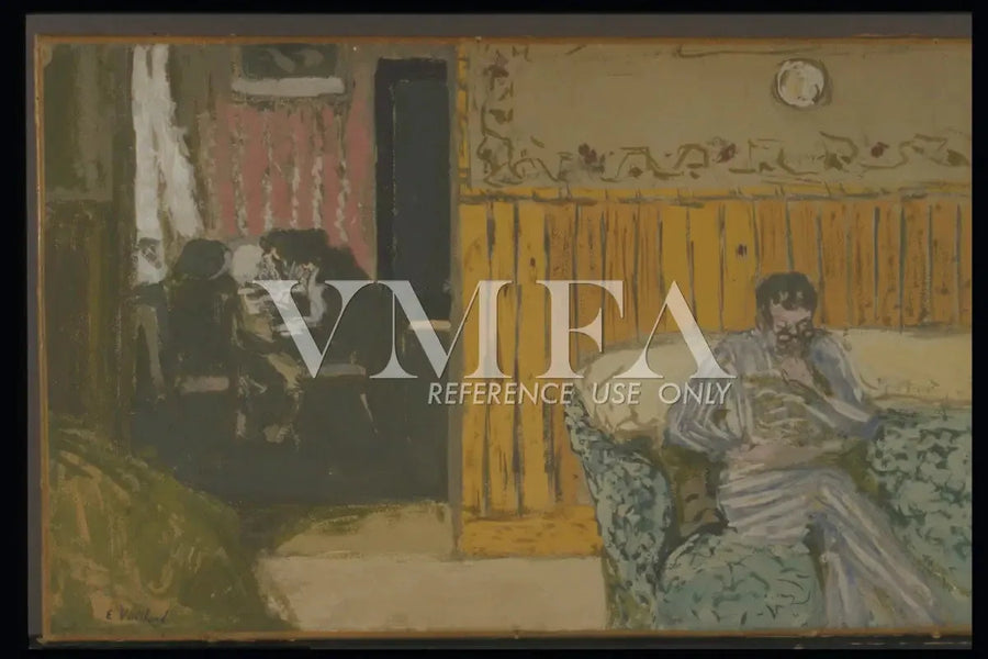 Interiör med en man som läser - Édouard Vuillard