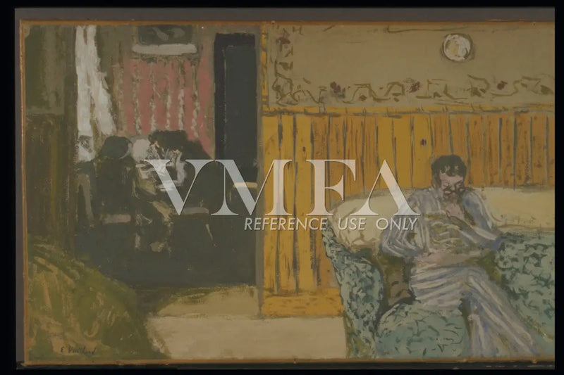 Interiör med en man som läser - Édouard Vuillard